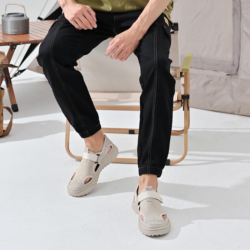 Летние мужские сандалии ручной работы из дышащей сетки, повседневная обувь