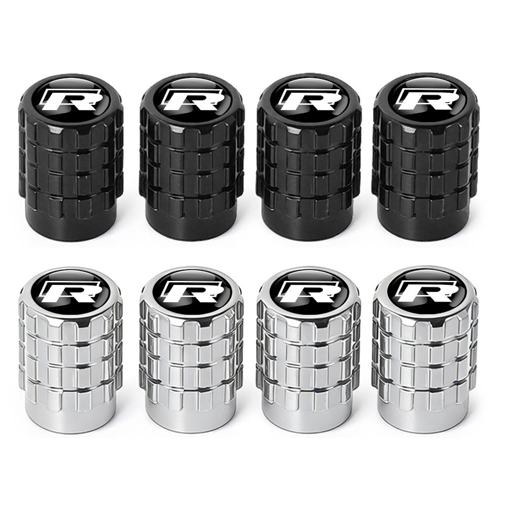 4Pcs Metal Car Tire Valve Stem Caps Auto Accessories For Volkswagen VW R Line Jetta GTI Golf 5 7 Caddy Passat b6 b8 Tiguan Polo zh2
