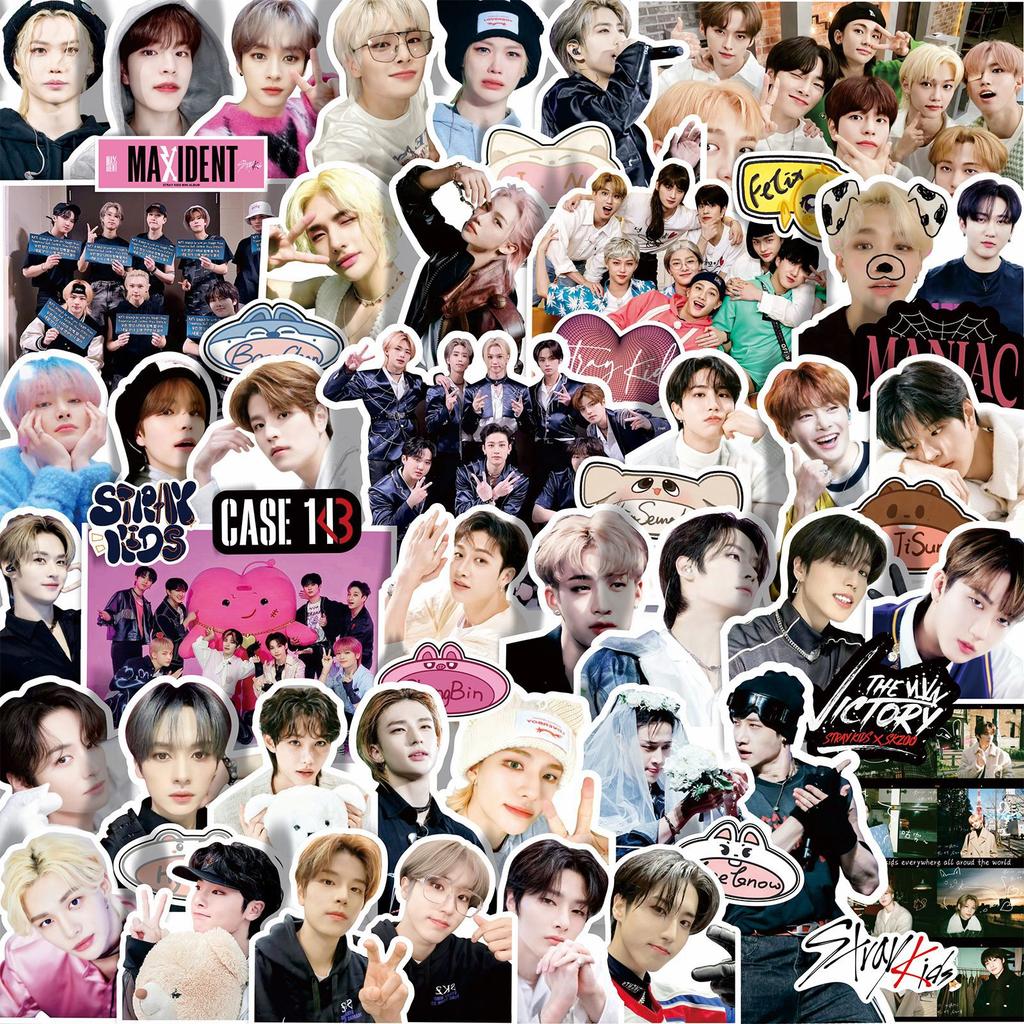 60Pcs Straykids Stickers Skzoo Bangchan Felix Hyunjin Star Surrounding Water Cups Luggage Handbag Decoration Stickers