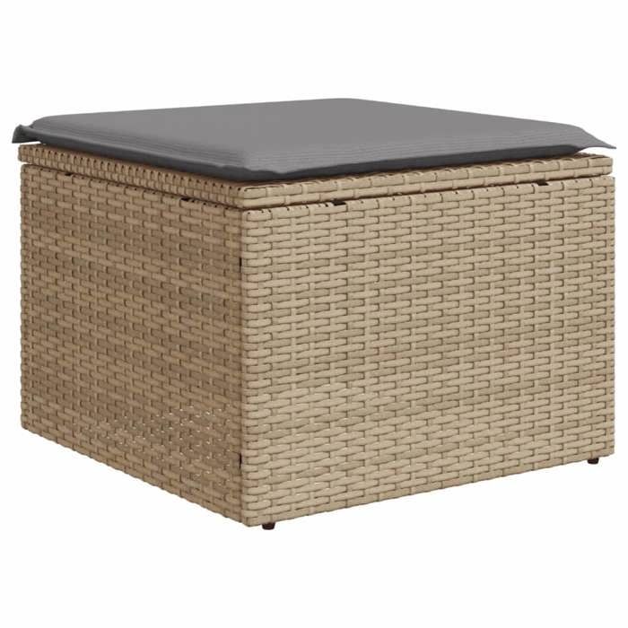 VidaXL Salon de Jardin avec Coussins 7 pcs, Canapés de Terrasse, Ensemble de Meubles de Patio, Mobilier d'Extérieur, Beige 3222868