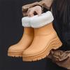 Korean Women's Waterproof, Non-Slip Rain Boots with Warm Cotton Lining & Thick Soles for Outdoor Camping