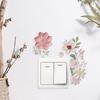 Flower Switch Sticker Removable Self-adhesive Waterproof PVC Living Room Bathroom Light Switch Wall Socket Outlet Decoration Decal