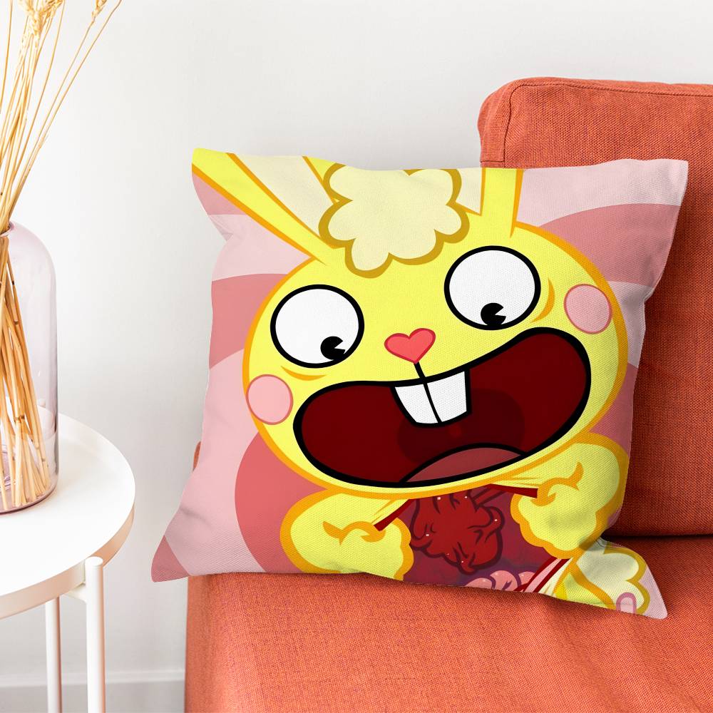 H-Happy Tree Friends Htf Подушка-обнимашка Наволочка Шелковистый Короткий Плюш С Невидимой Молнией Пылезащитная Наволочка на Подушку для Дивана Для Домашнего Декора