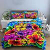 Colorful hibiscus flower pattern. Bedding sets Duvet cover sets Duvet covers Pillowcases(1*Duvet Cover 2*Pillowcases without duvet insert)