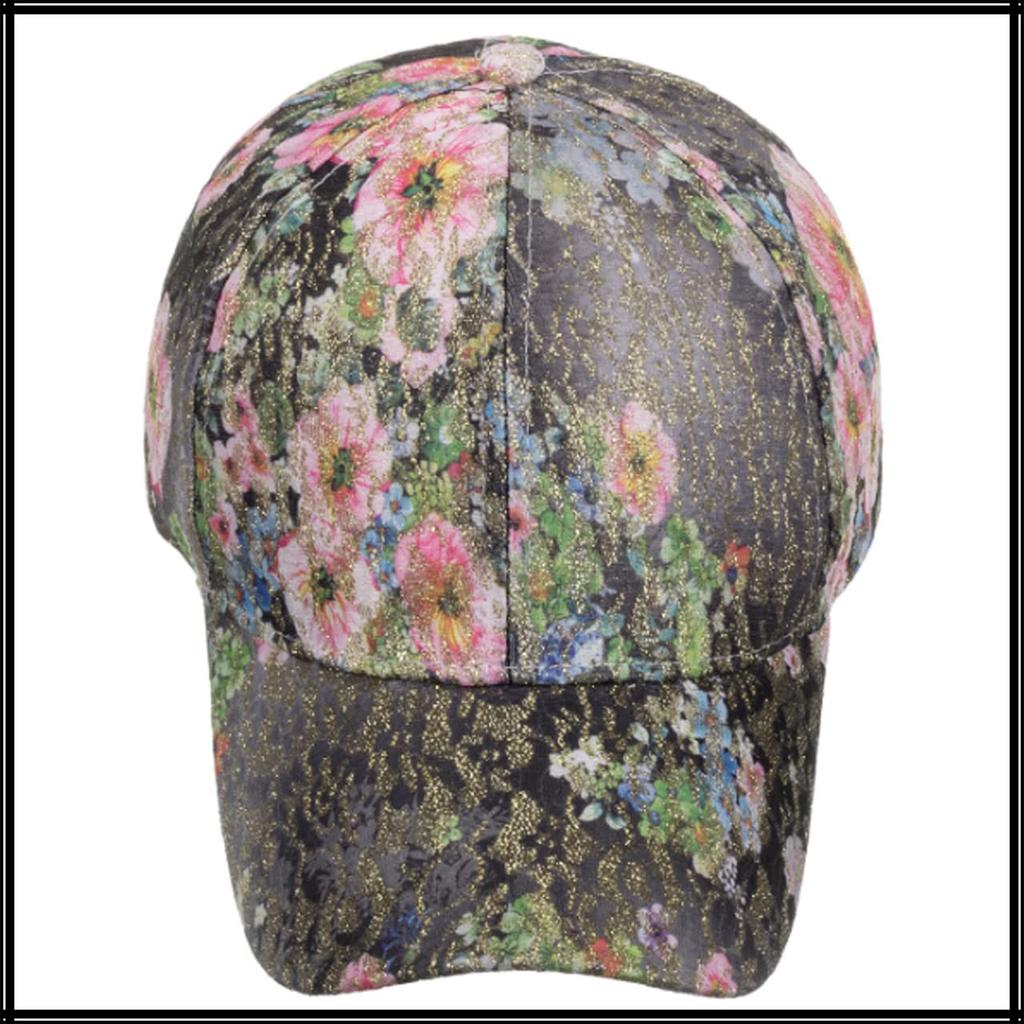 Кепка Floral CA670 [Белый Клык], Узор, Блеск, Спорт, Бег, На улице, Женская, Мужская, (красный)