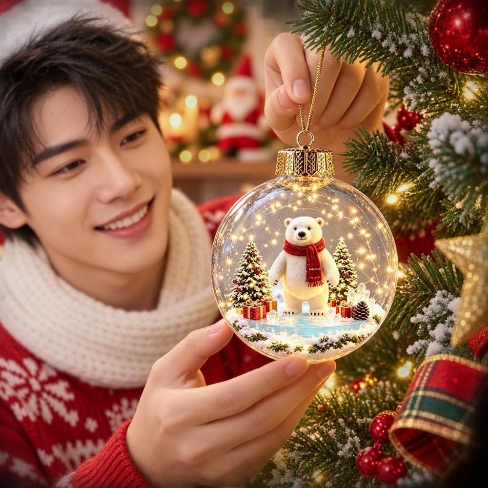 2D Flat Pattern 3D Acrylic Pendant Transparent Holiday Tree Decor Holiday Party