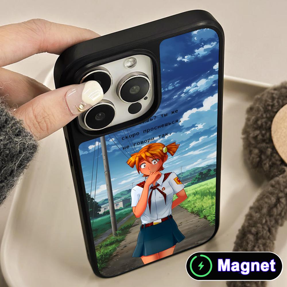 Вечное Лето Алиса Матовая Поверхность Magsafe Чехол для Мобильного Телефона для iPhone 17 16 15 14 13 12 11 Air Pro Max Plus Цветной Чехол