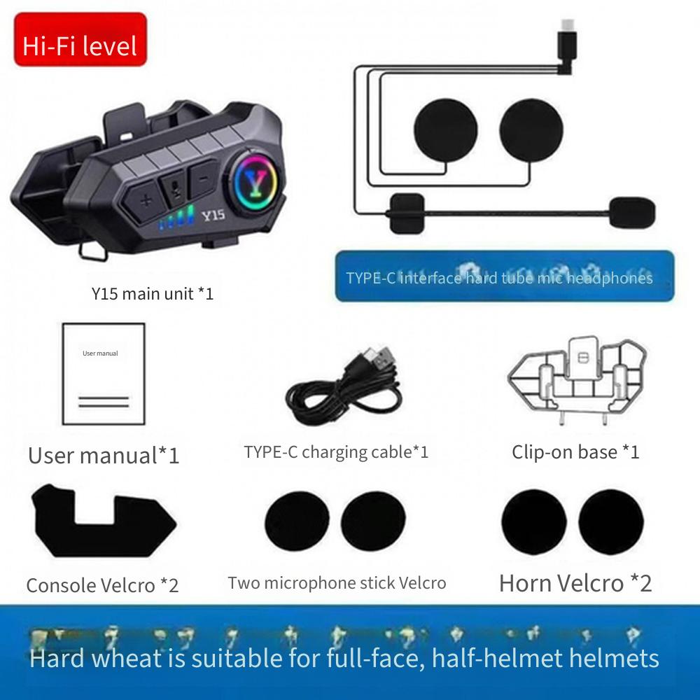 waterproof bluetooth intercom headset built in motorcycle helmet hands free call music safety riding accessory for motorbike scooter daily commute