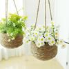 Woven Straw Hanging Basket Planter Decoration