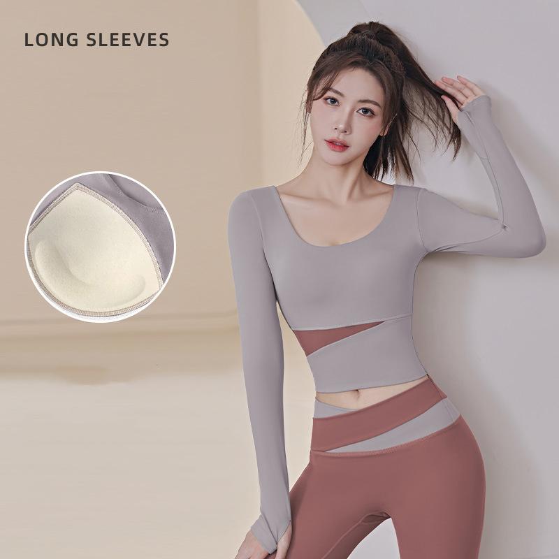 Long Sleeve Yoga Shirts Sport Top Fitness Yoga Tops Gym Top Sports Wear for Women Gym Tops Body Shaper Running Tee Shirts