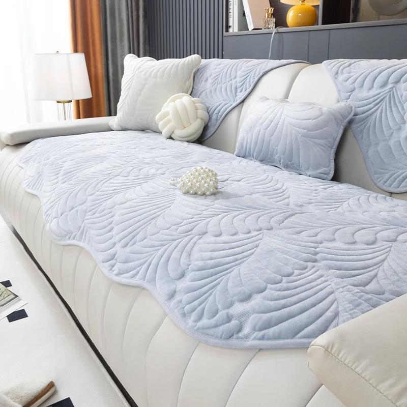 Irregular Shaped Sofa Cushion Four Seasons Universal Non-Slip Winter Short Plush Cushion Leather Sofa Cover Cloth Backrest Towel