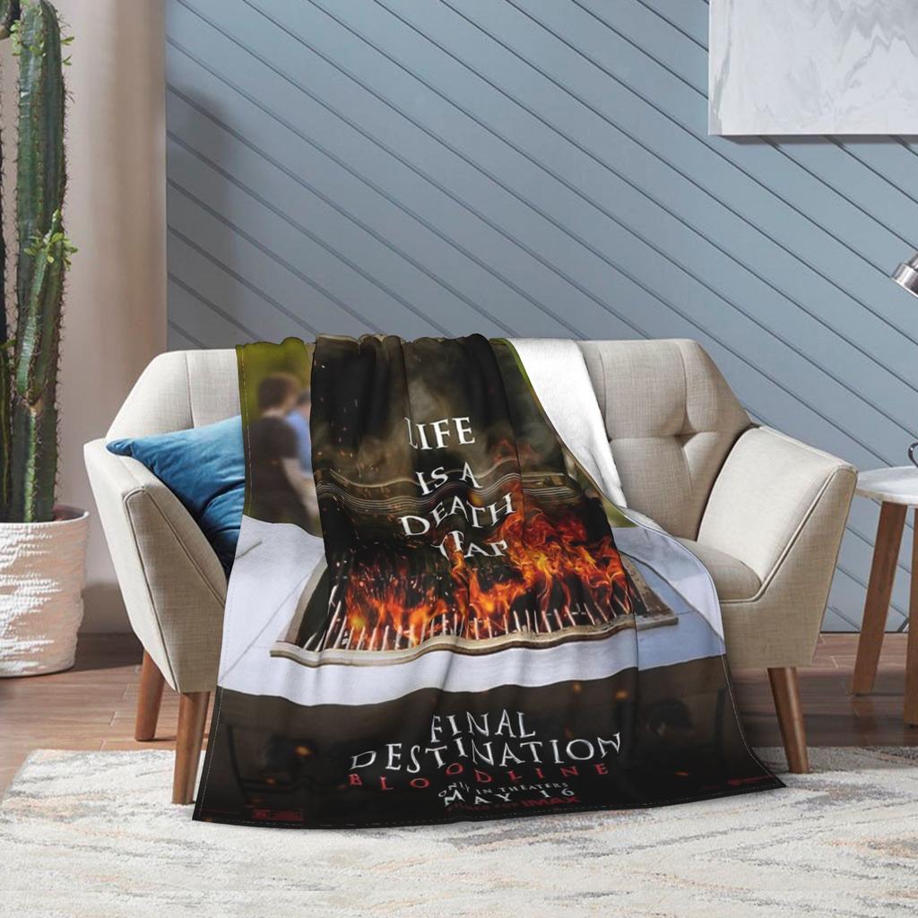 Мягкое Покрывало Final destination life is a death trap Премиум Флис Фланель Постельное Покрывало Уютные Пушистые Пледы Для Всех Сезонов