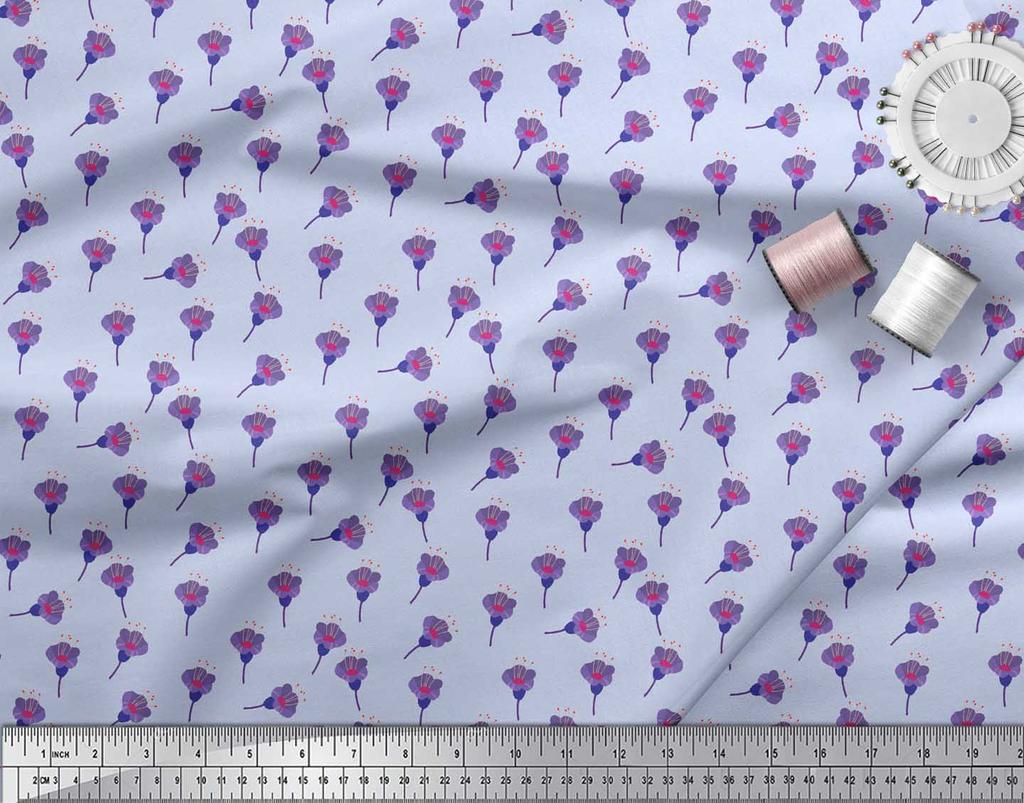 Soimoi Бежевая японская креп-сатиновая ткань Фрезия с цветочным декором Ткань с напечатанным метром 42 дюйма