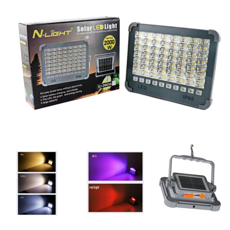 Сверхяркий водонепроницаемый солнечный прожектор: Портативный уличный фонарь для кемпинга и чрезвычайных ситуаций