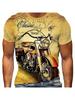 Men's Motorcycle-Themed T-Shirt with Print - Soft Breathable Fabric Short Sleeve Round Neck Casual Tee Suitable for Riding & Casual Attire, Machine