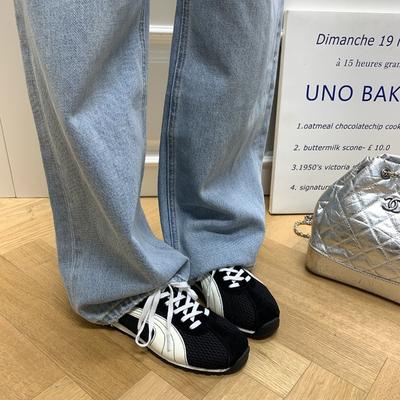 ~ Супер дышащая сетка контрастного цвета на шнуровке повседневная универсальная милая уродливая девочка