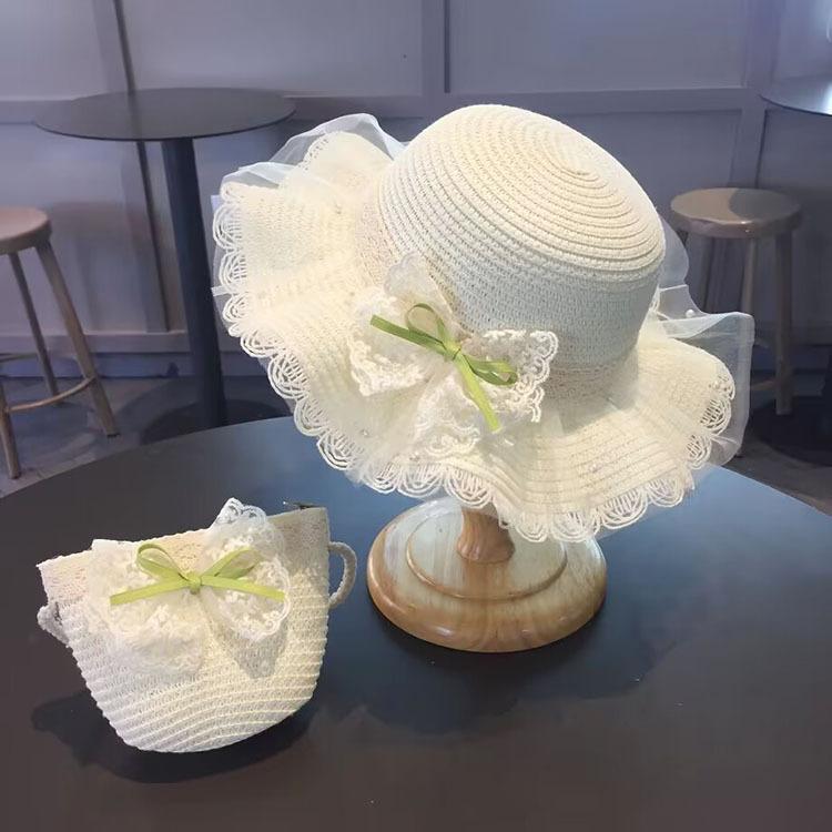 Summer Children's Sun Protection Beach Straw Hat Princess Girl's Vacation Woven Sun Hat