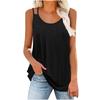 Tank Tops for Women Summer Pleated Loose Shirt Double Strap Scoop Neck Sleeveless