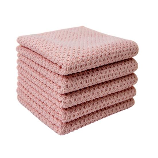 5Pcs Microfiber Dishcloths Absorbent Rag Kitchen for Washing Dishes Cleaning Cloth Textured Reusable Wiping Glassware
