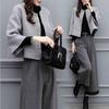 2025 New Women's Autumn and Winter Large Size Two-piece Pants Woolen Short Coat Wide-leg Pants Casual Fashion Suit Women's Tide
