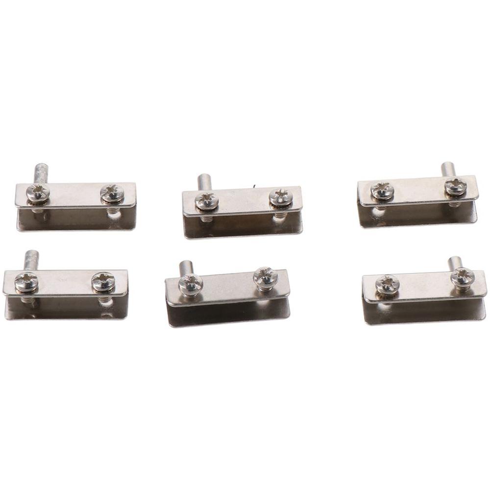 4 Pairs Silver Door Hinge Iron Pivot Hinge Heavy Duty Glass Clamp for Free-Swinging Glass Door