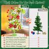 2FT Pre-Decorated Mini Christmas Tree with Lights, Bendable Artificial Tree with Metal Base & Ornaments In Lime Green