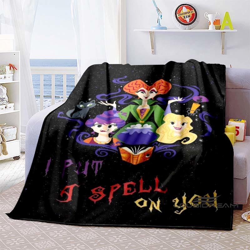 Hocus Pocus Creative Flannel Print Blanket, Super Soft and Comfortable, Perfect for Sofa Naps or Home Blankets, the Perfect Gift
