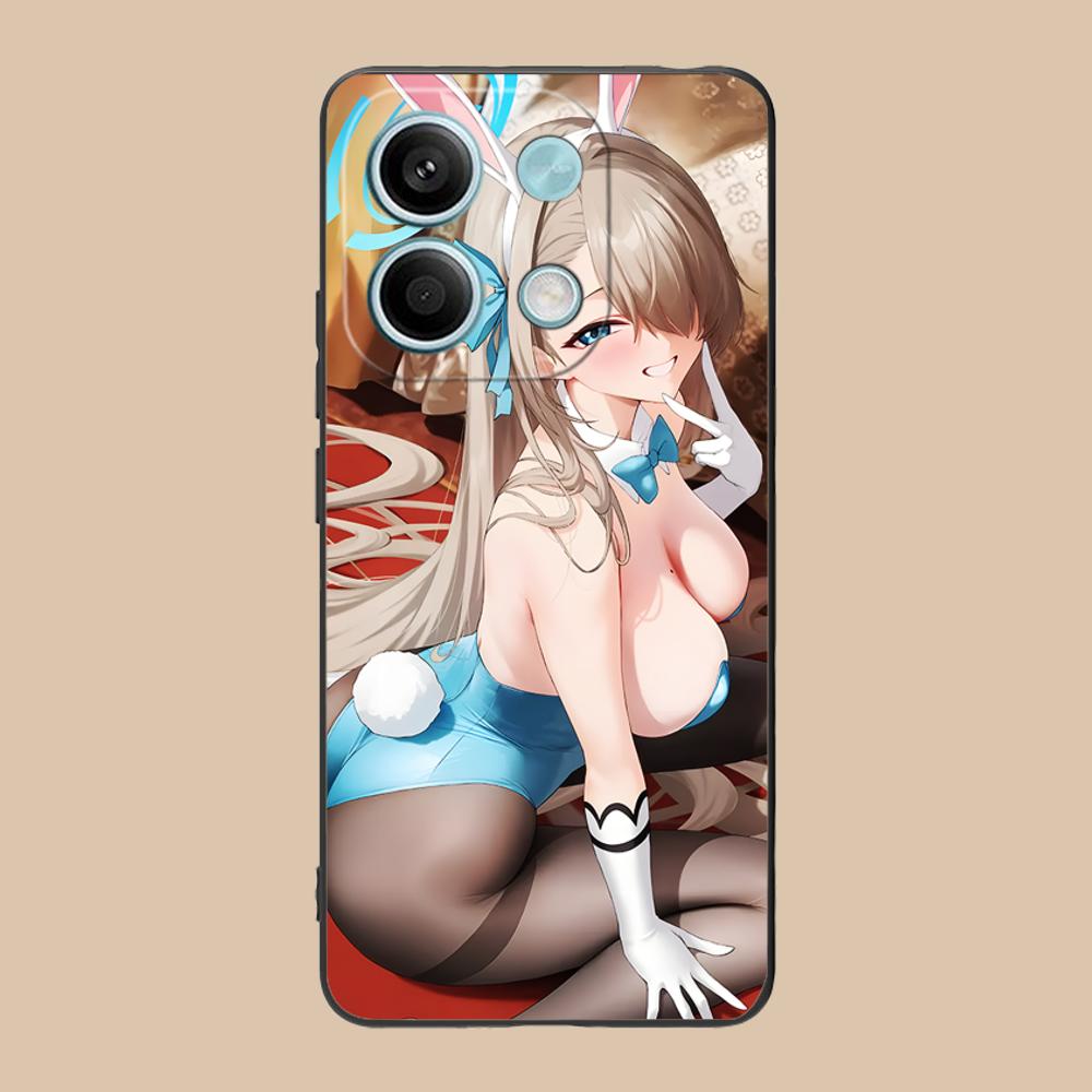 Blue Archive Asuna Mobile Phone Case for POCO F6 F5 F4 F3 F2 Pro GT C40 Colour Printing Protective Pretty Cover Smartphone