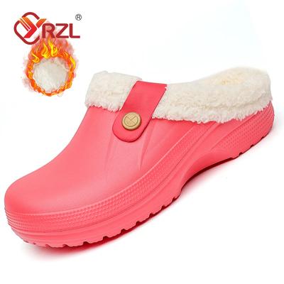 YRZL женские зимние теплые однотонные хлопковые тапочки с толстыми мягкими подошвами для пар, для дома, на плоской подошве, нескользящая обувь