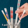 5 Pairs /10 Pairs High-end Prevent Mold High-temperature Resistant Ceramic Chopsticks High-end Hotel Chopsticks Household Chopsticks