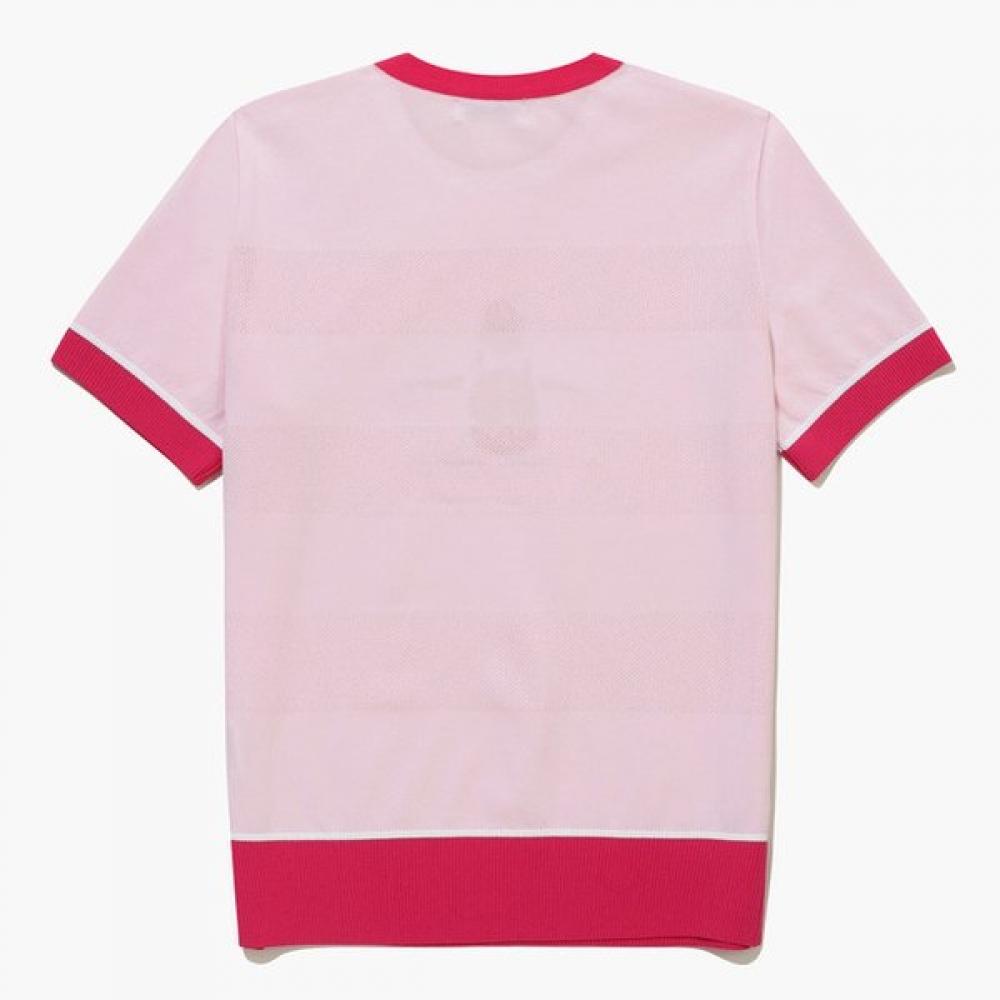 Munsingwear Women One Point Short Sleeve Sweater Pink Mq322lsw71