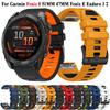 QuickFit 26mm 22mm Fenix8 Band For Garmin Fenix E 8 47 51mm 7 7X 6 6X 5 5X/Epix GEN 2/Enduro 3 Two-Tone Silicone Strap Bracelet