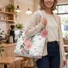 Elegant Pink Rose Pattern Ladies Tote Bag Fashion Casual Daily Shoulder Bag