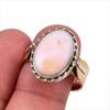 Кольцо из натурального розового опала, стерлингового серебра 925 пробы, двухцветное, размер 9,5 p3z08