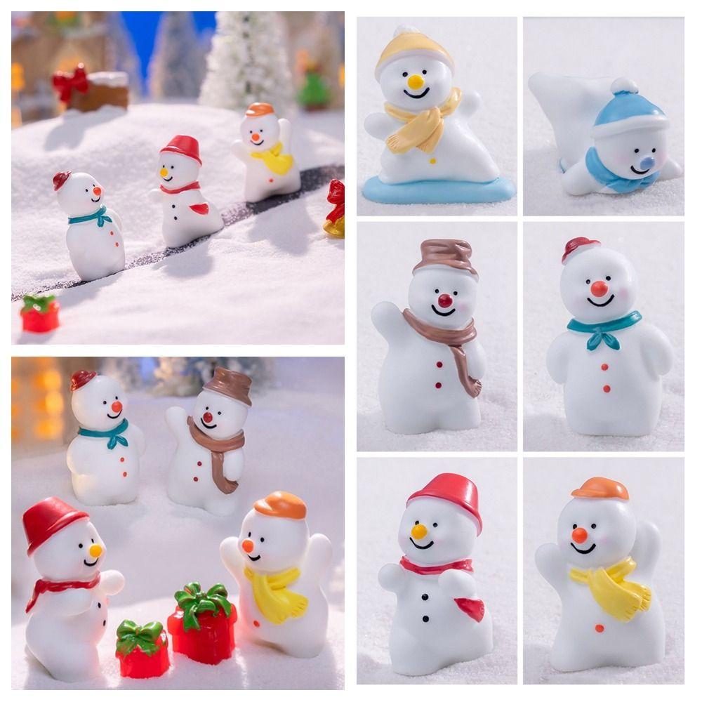 Accessories Cartoon Snow Man Doll Christmas Desktop Knick-Knack Creative Miniature Snowman Statue