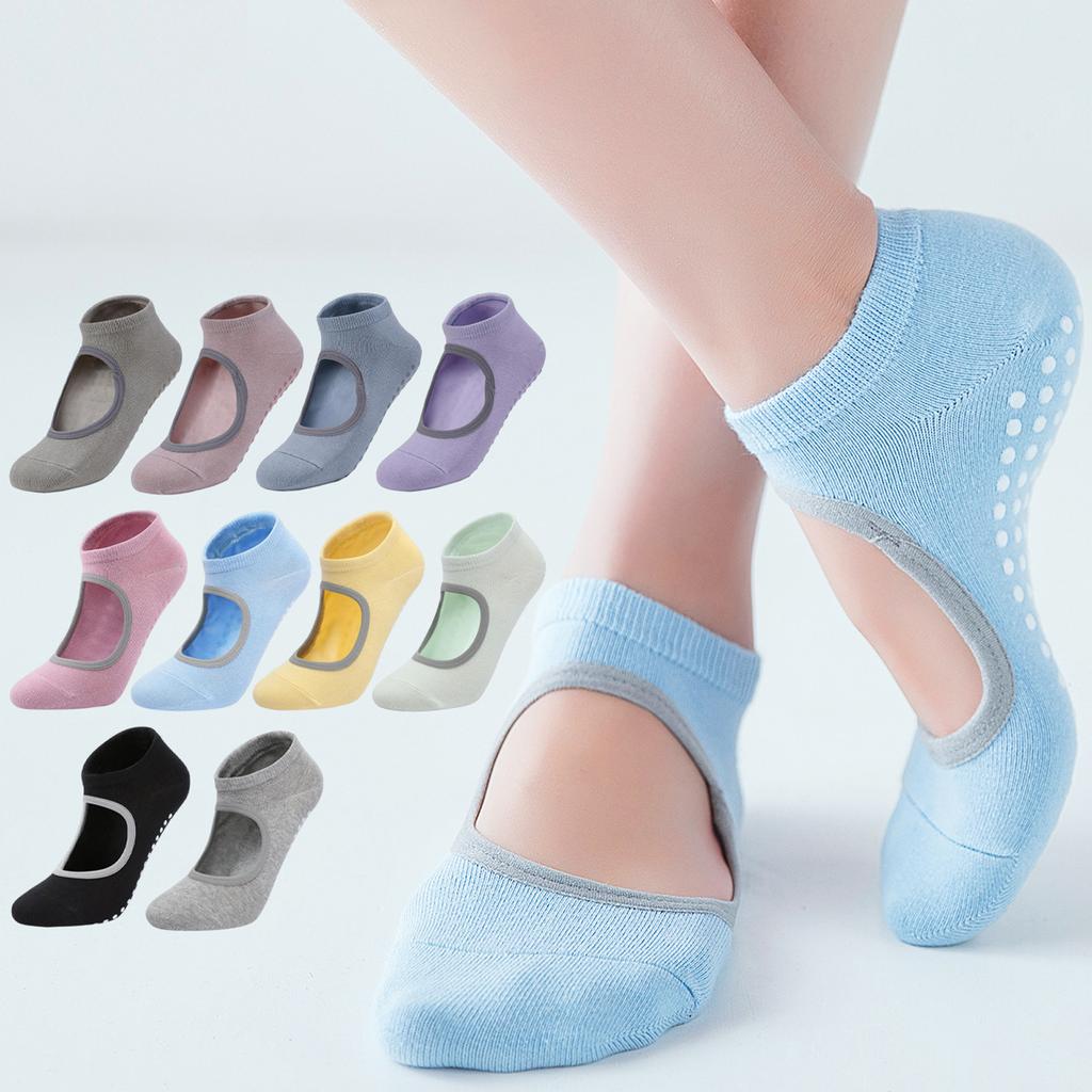 Color EU 35-42 Big Size Women Men Pilates Sock Anti-Slip Breathable Backless Yoga Ballet Dance Sports Grip Socks for