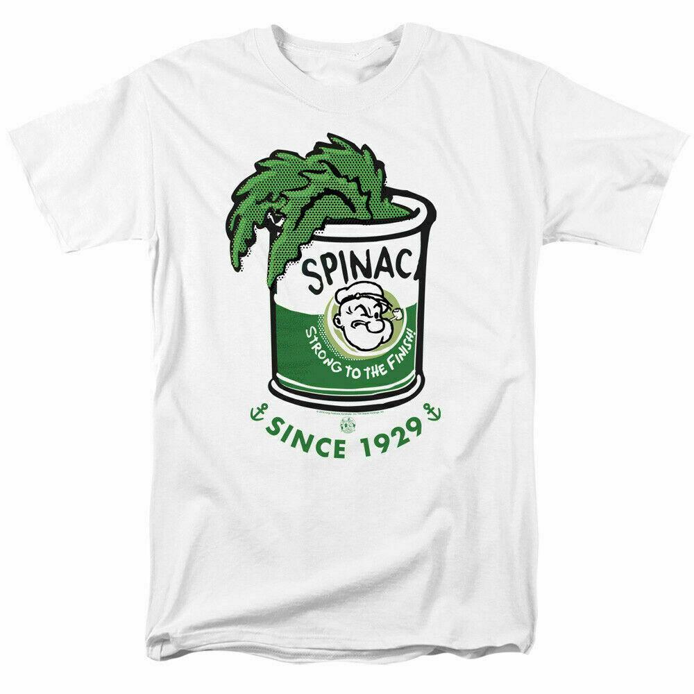 Popeye Strong To The Finish T Shirt Licensed Comic Book Cartoon Tee White