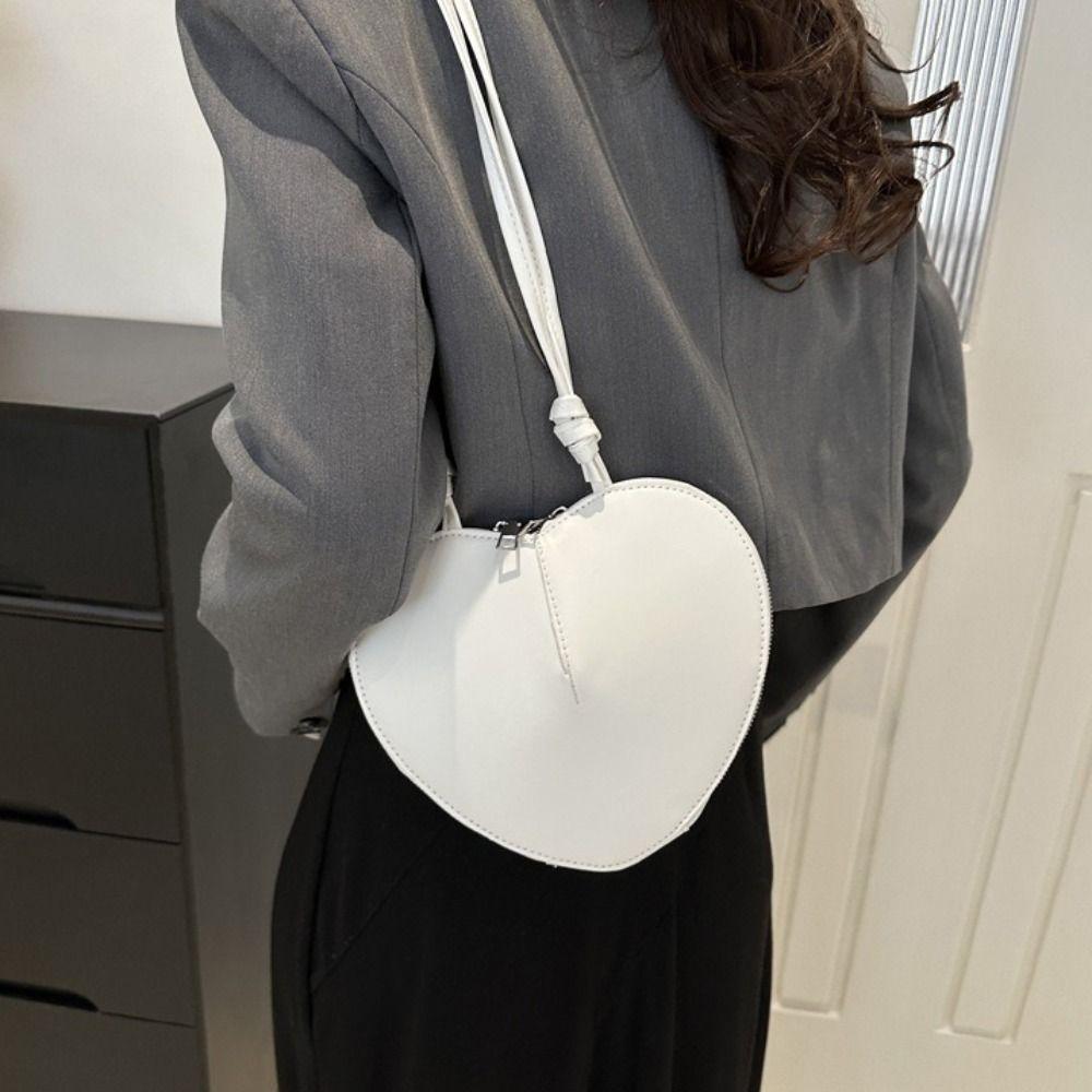 PU Leather Heart Bag Versatile Design Unique Design Single Shoulder Bag Multi-Functional Fashionable Style Crossbody Bag