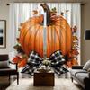 2 шт. HD Осенний бант с тыквой, декоративная занавеска, желтая завязка, цифровая печать, занавеска, домашний декор, стиль, украшение, гостиная, спальня