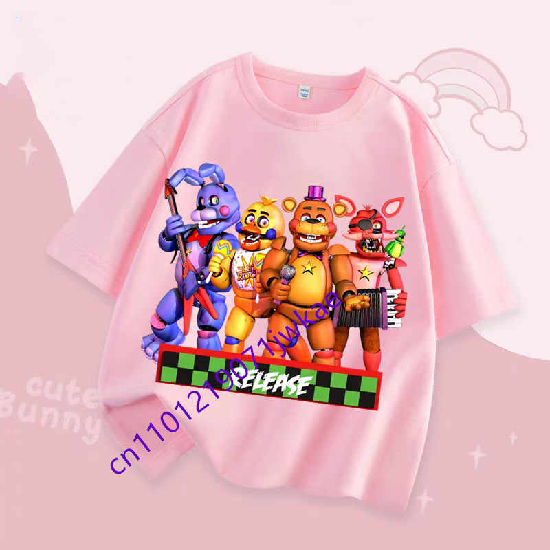 Детская милая летняя футболка с коротким рукавом 'Five Nights at Freddy's' для мальчиков и девочек, детская одежда