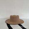 Children's hats autumn and winter new woolen hats travel versatile ring top straps wool felt concave top hat