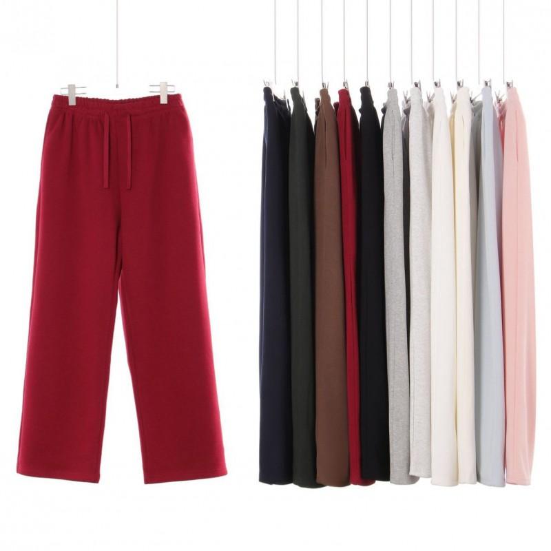 Unisex 350g Heavyweight Cotton Loose Straight Leg Pants Casual Fall Wear