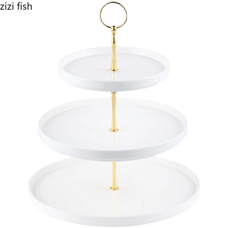 Multilayer Ceramic Fruit Plate Cake Pastry Bread Tray Snack Candy Plate Display Stand Home Kitchen Tableware Snacks Dessert Tray