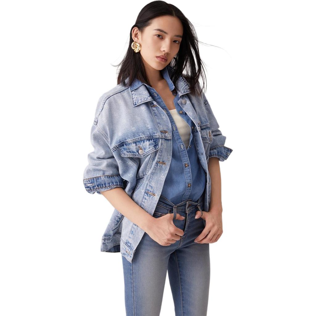 Levi's Женская джинсовая куртка оверсайз Светло-голубая 001C4-0001