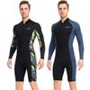 Men's 1.5mm One-Piece Long Sleeve Wetsuit for Diving, Snorkeling, and Surfing - Lycra Sun Protection.
