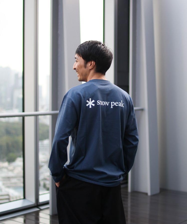 Snow Peak SP Logo Pocket Cut and Sew Long Sleeve and Navy M L/S T-Shirt EC-TS-25AU014 T-Shirt Men's Women's