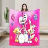 Kawaii Diddl Flannel Blanket Warm Soft Throw Blanket for Home Decor Travel Office Street Trend Bedspread Sofa Bed Cover