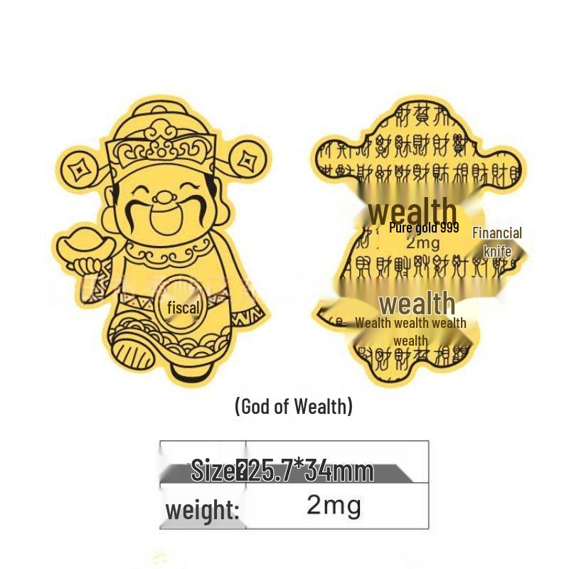 Lucky Cat Gold 999 Phone Sticker: Peace & Happiness - 2mg Fine Gold, Trending Gift for Livestreams.
