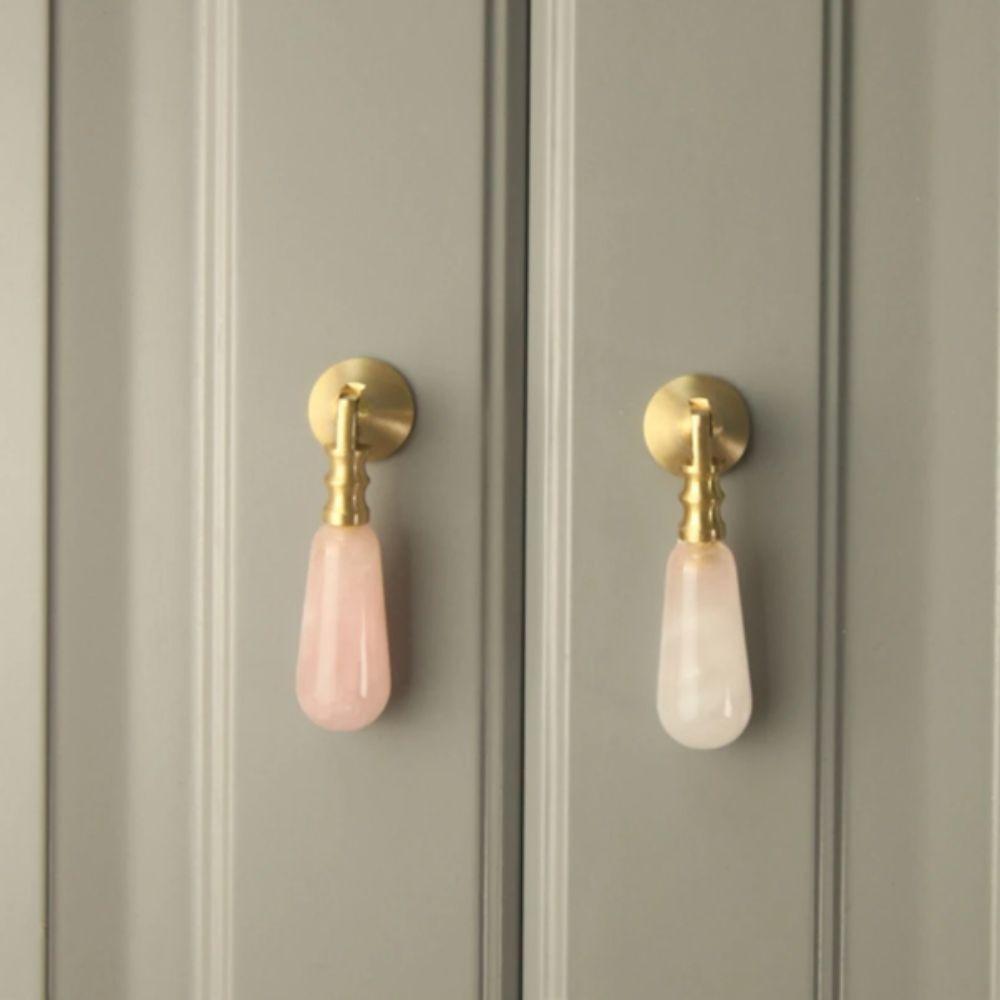 Nordic Style Crystal Pendant Handle Pink Crystal Cabinet Handles Wardrobe Pulls Kitchen Cabinets