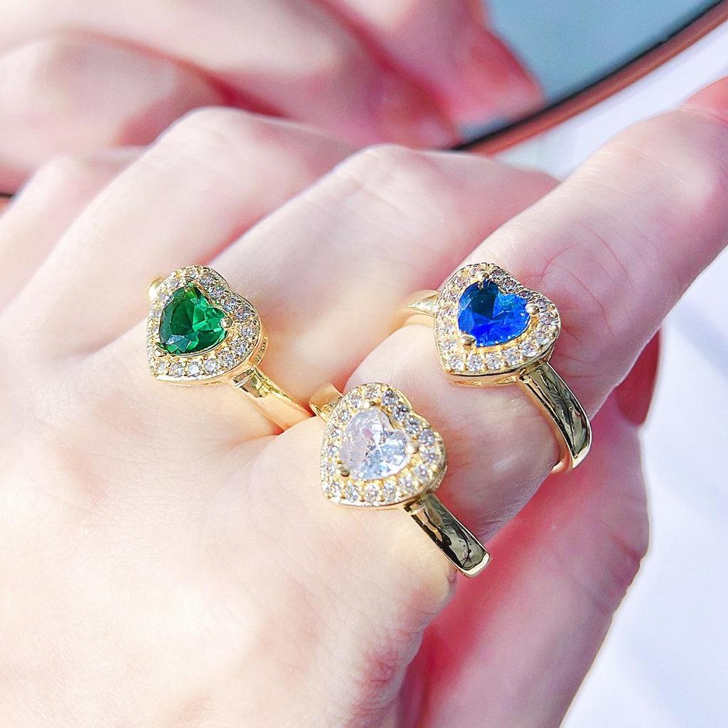 CMM Уникальное богемное кольцо в форме сердца с цирконием CZ, регулируемое по размеру, для женщин, для праздников, вечеринок, с ювелирными аксессуарами для влюбленных